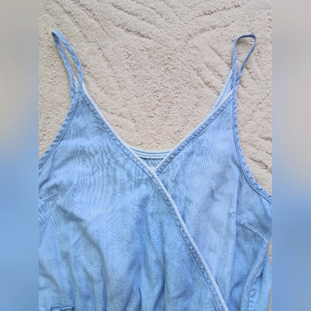 Stone and Cloth by Anthropologie Surplice-front Supersoft Chambray Midi Dress XS - Picture 8 of 12